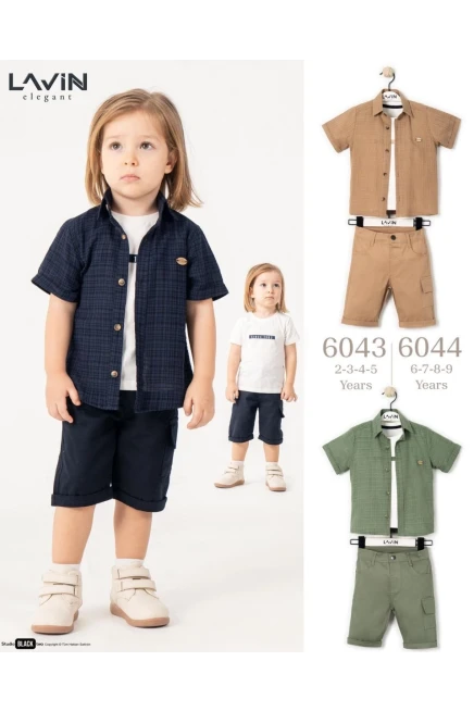 Gömlekli Tişörtlü Şort Takım