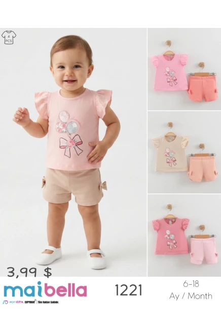 6-18 MONTH Girl SHORTS SET WITH T-SHIRT