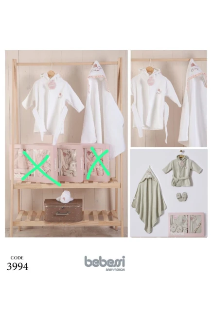 Bornozlu Havlulu Terlikli Takım