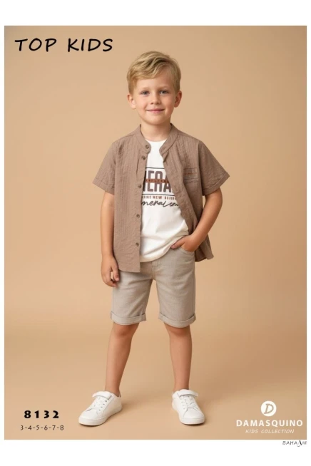 Gömlekli Tişörtlü Şort Takım