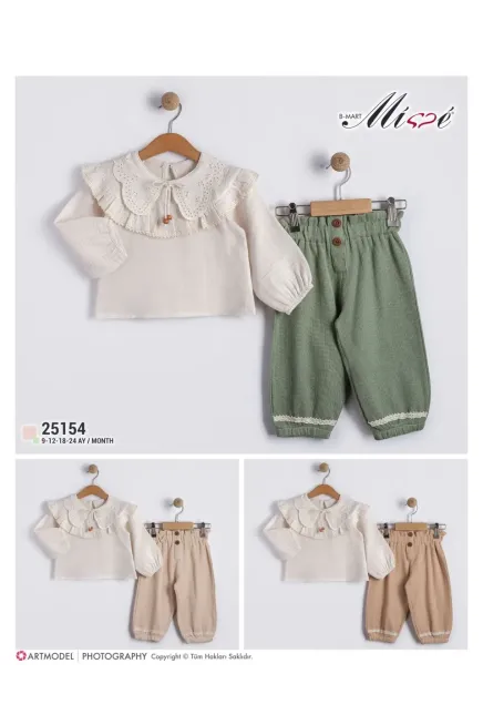 9-24 MONTH Girl PANT SET WITH BLOUSE
