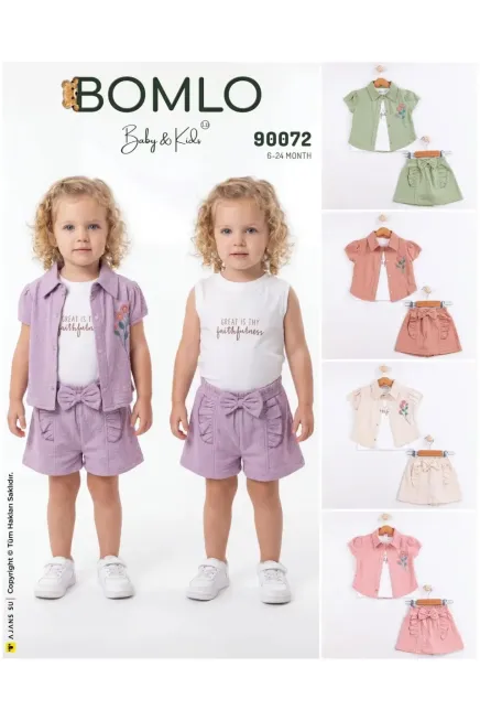 Gömlekli Tişörtlü Şort Takım