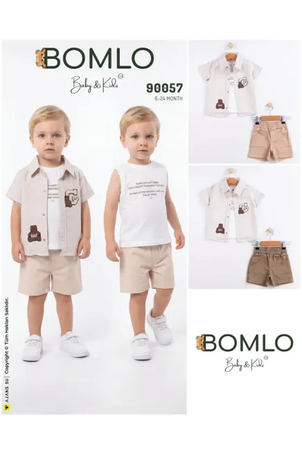 Gömlekli Tişörtlü Şort Takım