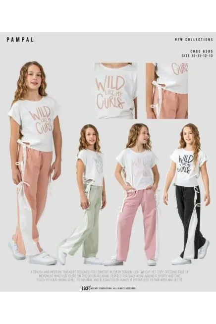 10-13 سنة فتاة طقم بنطلون مع تي شيرت