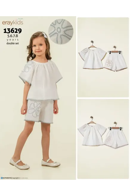 5-8 سنة فتاة بلوزة طقم شرط