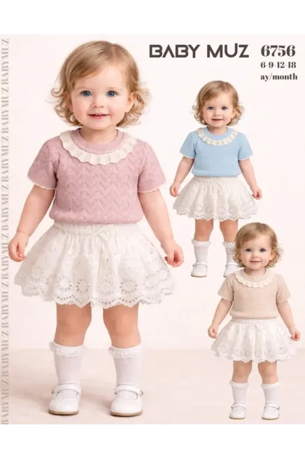 6-18 شهر فتاة بلوزة طقم شرط