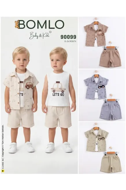 Gömlekli Tişörtlü Şort Takım 