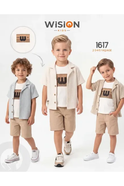 Gömlekli Tişörtlü Şort Takım