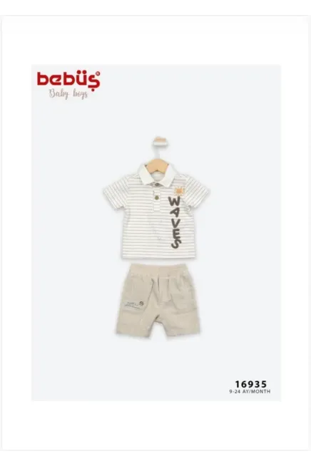 Çizgili Tişörtlü Şort Takım