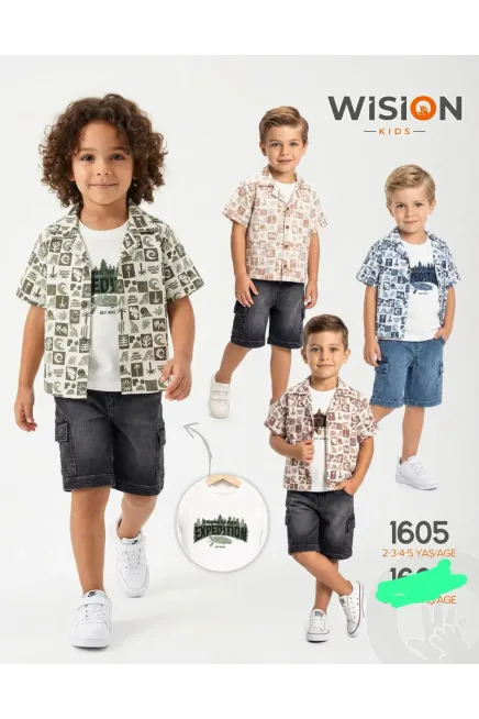 Gömlekli Tişörtlü Şort Takım