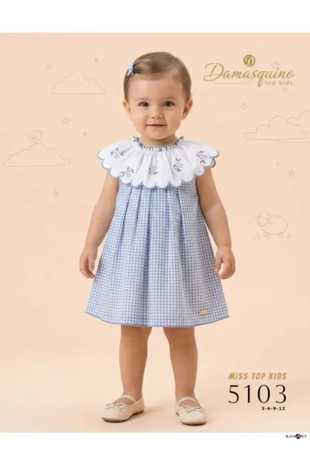 Yakası Çiçekli Pitikare Elbise