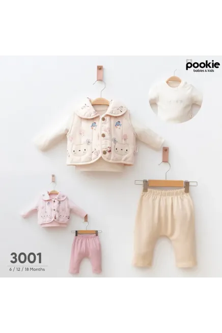 Yelekli Sweatshirtli Pantalonlu Takım 