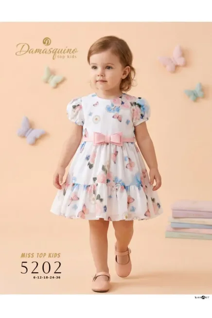 Beli Fiyonk Detaylı Çiçekli Elbise