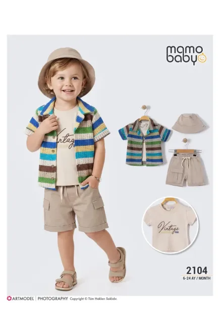 Gömlekli Tişörtlü Şort Takım 