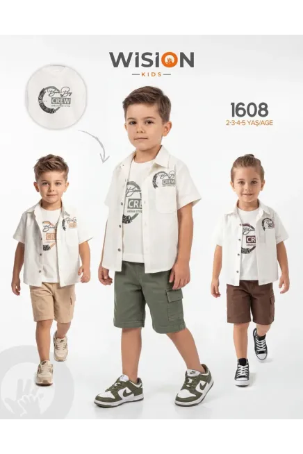 Gömlekli Tişörtlü Şort Takım