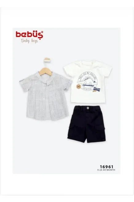 Gömlekli Tişörtlü Şort Takım