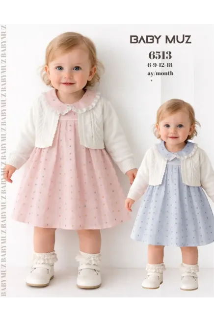 Hırkalı Bebe Yaka Elbise