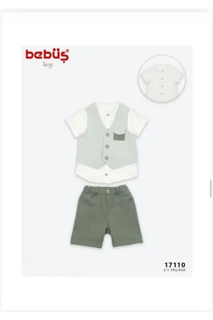 Yelekli Gömlekli Şort Takım
