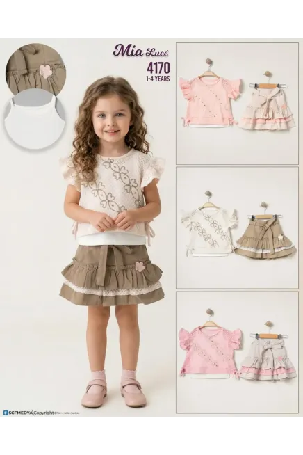 1-4 YEAR Girl SKIRT SET WITH BLOUSE