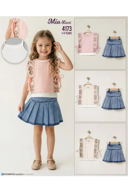 1-4 YEAR Girl SKIRT SET WITH BLOUSE