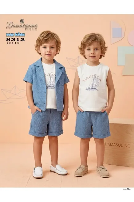 Gömlekli Tişörtlü Şort Takım