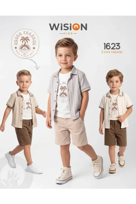 Gömlekli Tişörtlü Şort Takım