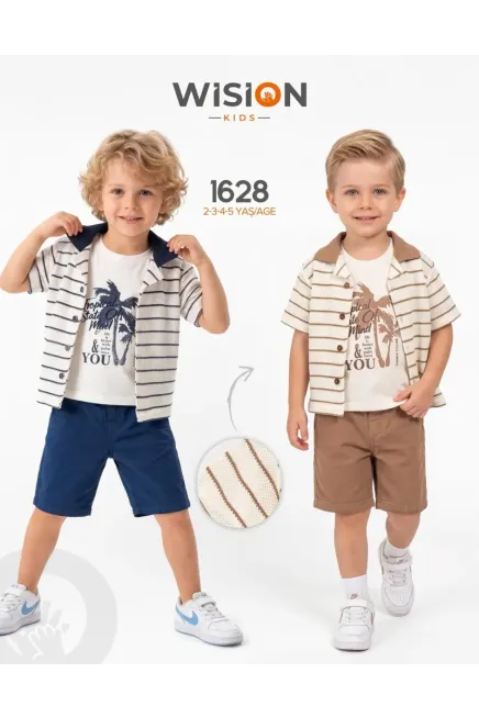 Gömlekli Tişörtlü Şort Takım