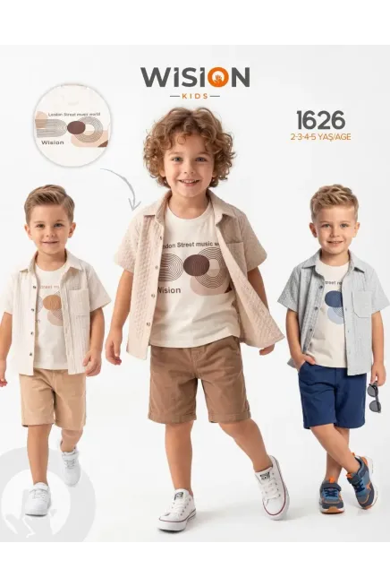 Gömlekli Tişörtlü Şort Takım