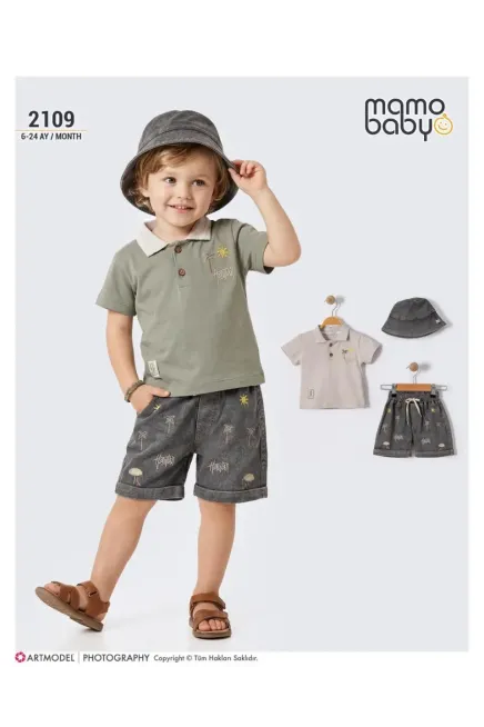 Şapkalı Tişörtlü Şort Takım