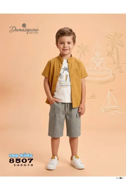 Tişörtlü Gömlekli Şort Takım