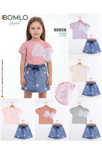 Tişörtlü Kot Etek Takım