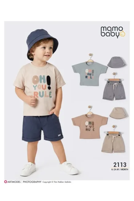 Tişörtlü Şapkalı Şort Takım