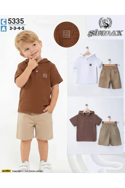 2-5 سنة صبي بدله تيشرت مع شورت