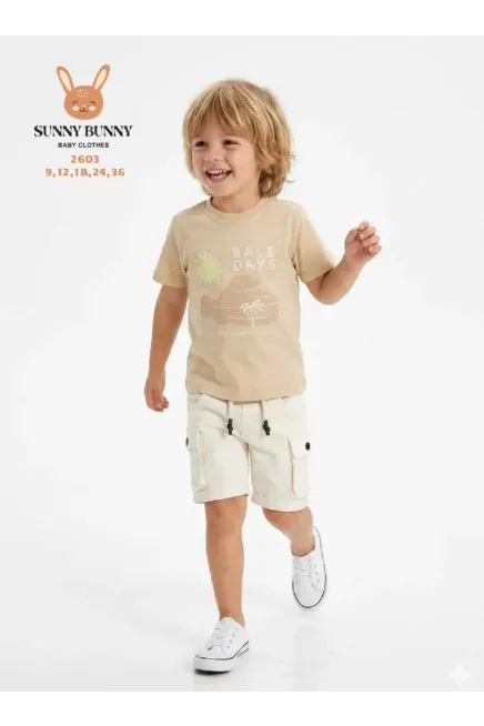 9-36 شهر صبي بدله تيشرت مع شورت