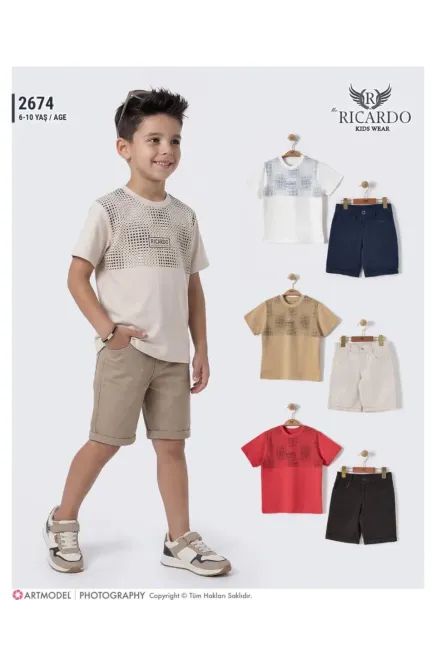 6-10 سنة صبي بدله تيشرت مع شورت