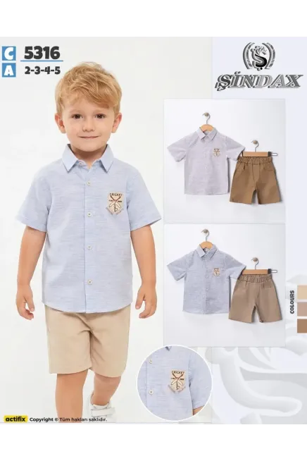 2-5 YEAR Boy SHORTS SET WITH SHIRT