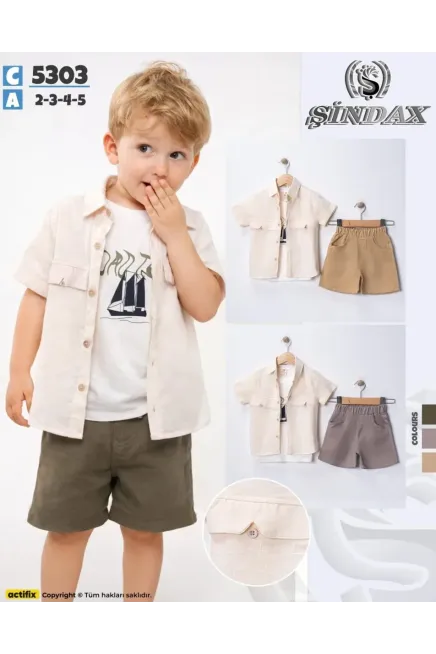 2-5 YEAR Boy SHORTS SET WITH SHIRT