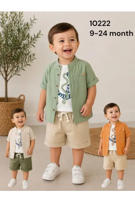 9-24 شهر صبي بدله قميص مع شورت