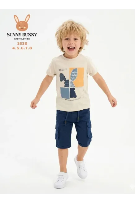 4-8 سنة صبي بدله تيشرت مع شورت