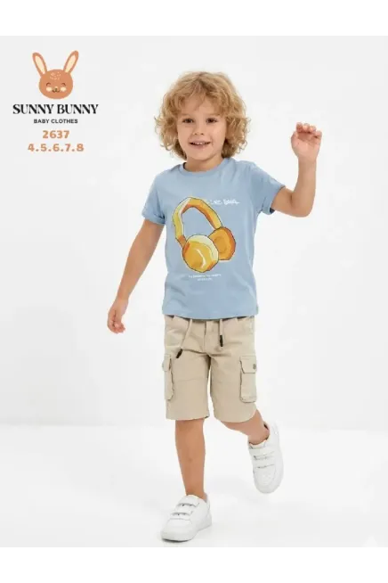 4-8 سنة صبي بدله تيشرت مع شورت