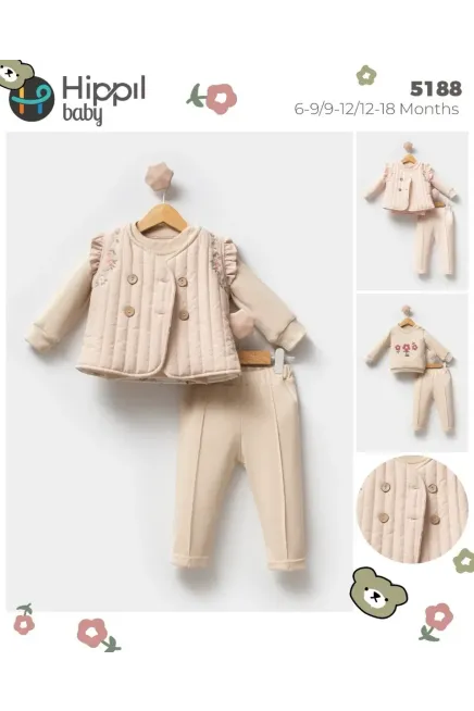 Yelekli Sweatshırtlı Pantolon Takım