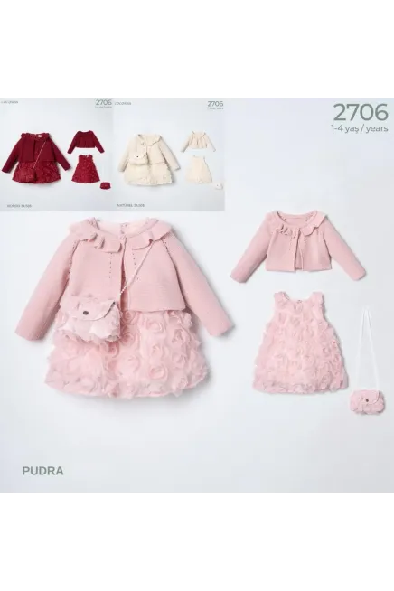 1-4 YEAR Girl DRESS WITH CARDIGAN