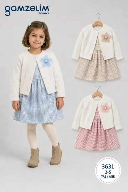 2-5 YEAR Girl DRESS WITH CARDIGAN