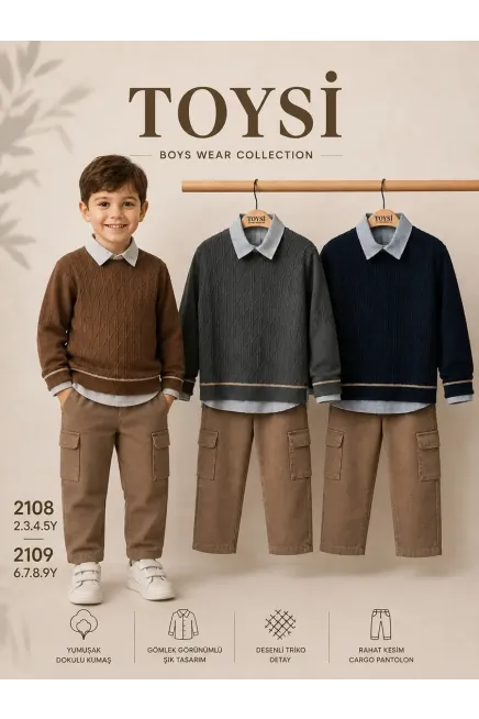 2-5 YEAR Boy PANT SUIT WITH CARDIGAN