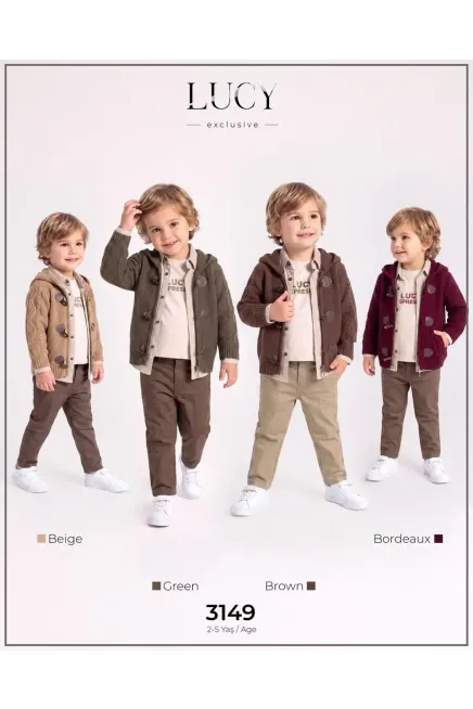 2-5 YEAR Boy PANT SUIT WITH CARDIGAN