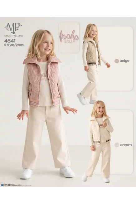 Yelekli Sweatshırtlu Pantolonlu Takım