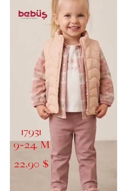 Yelekli Sweatshırtlu Pantolonlu Takım