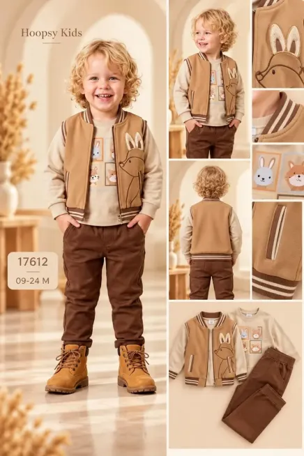 Yelekli Sweatshırtlu Pantolonlu Takım
