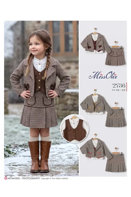 3-6 YEAR Girl SKIRT SET WITH JACKET